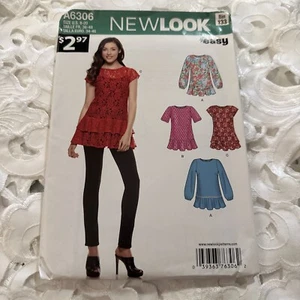 New Look Pattern 6306 Sz 8-20 Pullover Tops Ruffle Tiered Ruffle Hem Uncut NEW  - Picture 1 of 4