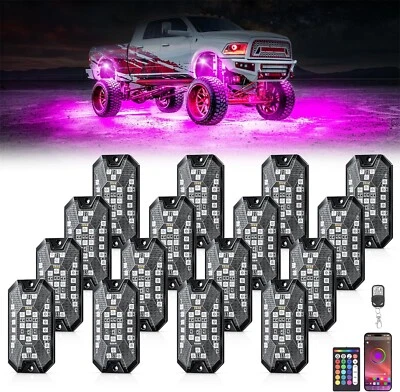 Luces de roca LED RGBW 8/12/16 PIEZAS debajo de la carrocería acento luz de coche universal Foto 1 de 4