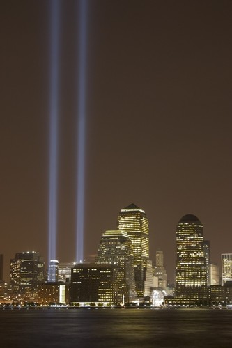 WTC World Trade Center Lights 9-11 Tribute Poster Art Photo 12x18 20x30 ...