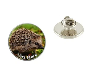 Personalised Hedgehog Pin Badge 25mm Lapel Metal Christmas Birthday Gift R167 - Picture 1 of 1