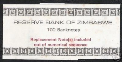 ZIMBABWE 2 DOLLARS P-1 1980 *REPLACEMENT WRAPPER RHODESIA MONEY UNIQUE ITEM - Image 1 of 2