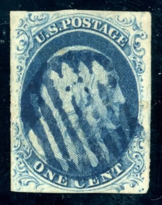 Sello de Estados Unidos #9 Franklin 1c - Certificado PSE - Usado - CV $100,00 - Ver descripción Foto 1 de 2