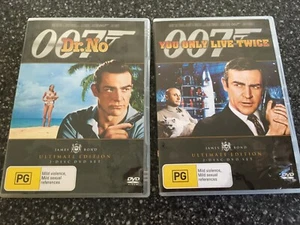JAMES BOND - 007 DR NO/YOU ONLY LIVE TWICE - 2 x DVDs 2DISCS EACH *FREE STD POST - Picture 1 of 4