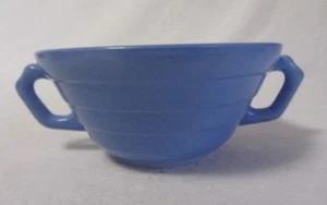 HAZEL ATLAS MODERNO PLATONITA AZUL PASTEL DOBLE MANGO TAZÓN - Imagen 1 de 2