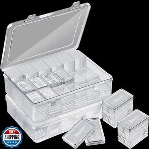 Batiyeer 100 Pcs Silver Bar Case Holder - Clear Acrylic Bullion Holder and Pl - Bild 1 von 5