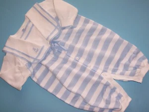 RN boys "BLUE STRIPED ROMPER" 6-12mth...MADE in PORTUGAL - Picture 1 of 3