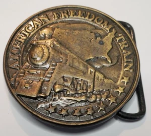 1976 American Freedom Train AFT Locomotive Texas Pacific TP Vintage Buckle New - Picture 1 of 3