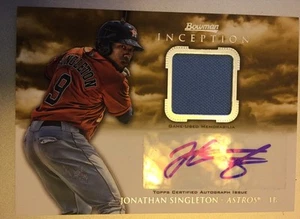 Jonathan Singleton •2013 Bowman Inception Autograph/Jersey Relic• Astros RC Auto - Picture 1 of 5