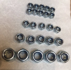 X25 🇬🇧 Nut Variety Pack M4 M5 M6 M8 Nyloc Nylock Nylon Nuts Type T DIN 985 - Picture 1 of 2