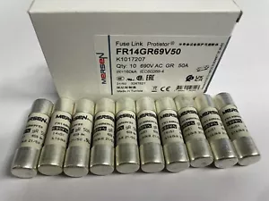 MERSEN FERRAZ SHAWMUT FR14GR69V50 50A 690V Fusibile JPSF928 Qtà di 1/5/10 - Foto 1 di 7