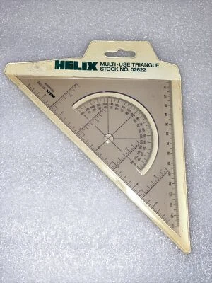 Helix Multi-Use Acrylic Drafting Triangle No.02622 NOS Inch/cm/compass - Image 1 of 3