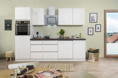 Küche Küchenzeile Küchenblock grifflos Weiß Lorena 280 cm Respekta - Bild 1 von 4