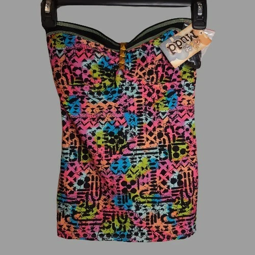 NUEVO CON ETIQUETAS Traje de Baño Mudd XS Traje de Baño Separado - SOLO SUPERIOR Tankini Geométrico Neón Foto 1 de 4