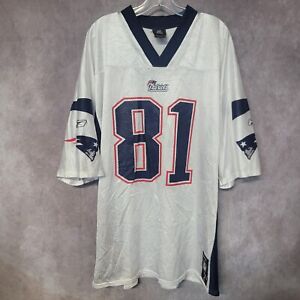 Vintage Reebok  NFL New England Patriots Randy Moss 81 White Jersey Mens L