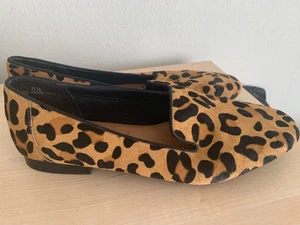 M &S Collection Insolia Leather Animal Print Suede Loafers Shoes UK 6.5 - Picture 1 of 7