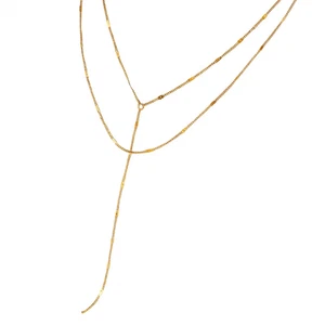 Collana a Strati in Acciaio Placcato Oro 14K Stile Semplice - Picture 1 of 1