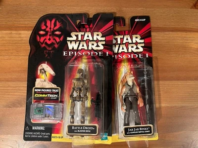 Star Wars Episode 1 Phantom Menace Action Figure Jar Jar Binks Battle Droid - Image 1 of 4
