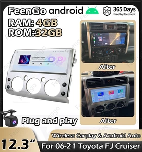 Android 12.3" Tesla HD Screen Car Stereo Radio Carplay GPS For Toyota FJ CRUISER - Picture 1 of 24