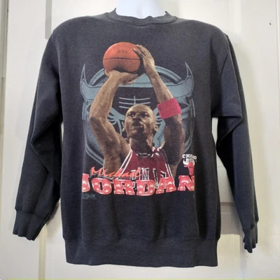 Vtg 90's Distressed MICHAEL JORDAN licensed Chicago Bulls Salem Sweater Size M - Image 1 of 4