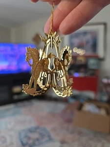 VINTAGE Camerlane 24kt Gold Finish Rocking Horse Christmas Ornament Collection - Picture 1 of 7