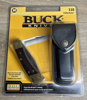 Cuchillo de Cazador Plegable BUCK 110 EE. UU. con Funda NUEVO en Paquete Original Pesca Foto 1 de 4