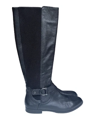 Alex Marie Black Leather Boots Women's Knee High Zip Up Size 9 M - Image 1 of 4