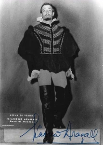 Oper: GIACOMO ARAGALL -  Vintage Foto 13 x 18 cm original IP SIGNIERT / SIGNED - Bild 1 von 1