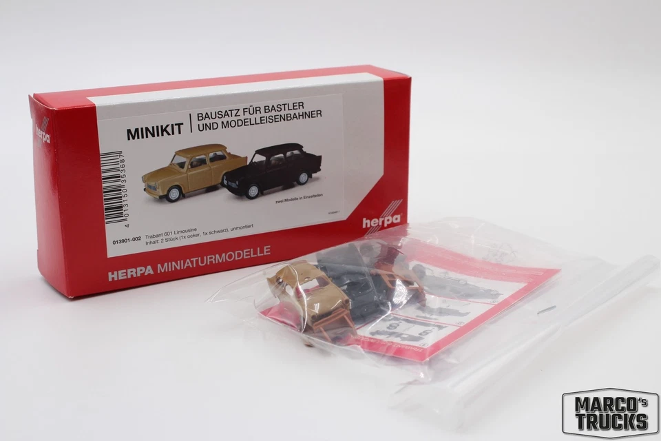Herpa MiniKit Trabant 601 Limousine, samtocker/rallyeblack No. 013901-002 1:87 / - Image 1 of 1