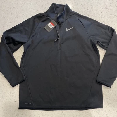 Chaqueta Pullover Nike Dri-Fit Therma 1/4 Cremallera Para Hombre Talla L Negra Nueva Con Etiquetas Foto 1 de 4