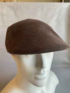 Henschel Hat H1H Cabby Cap Mens Driver Cabbie Newsboy Brown Corduroy Large EUC - Picture 1 of 10