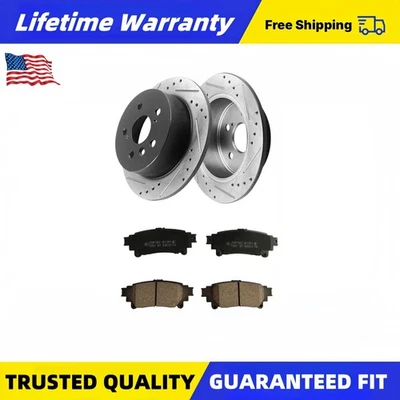 309mm Rear Rotors Brake Pads for Toyota Sienna Highlander Lexus RX450h RX350 - Imagem 1 de 4