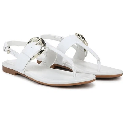 Naturalizer Women Taylor Slingback Flat Sandals Size US 8M White Leather - Image 1 of 4