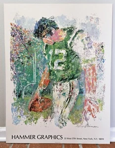 LEROY NEIMAN 1981 "JOE NAMATH" HAMMER GRAFIK 25X33 POSTER auf PLAKATWAND - Bild 1 von 5