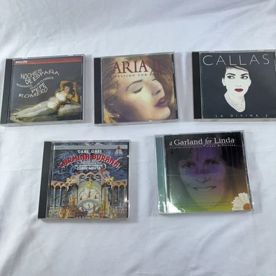 5 Opera Vocal CDs – Maria Callas, Carmina Burana, Aria II, A Garland for Linda, Foto 1 de 4