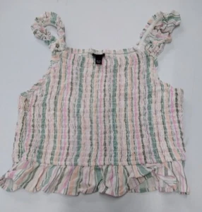 Girl's Art Class Smocked Striped Sleeveless Tank Top (Striped, Size 12) - Picture 1 of 1