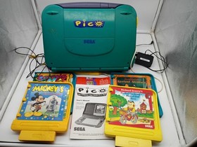 Vintage 1994 Sega Pico Kids Console System Paperwork Crayola Mickey Games LOT