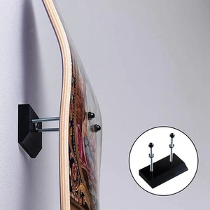 Skateboard Wall Hanger Wall Mount Luxury Storage Black - Picture 1 of 7