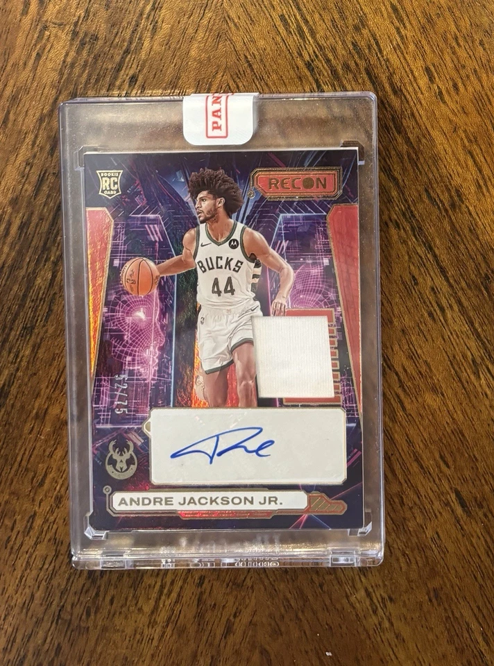 Andre Jackson Jr 2023-24 Panini Recon Encased Rookie Auto Jersey Patch /75 Bucks - Image 1 of 1