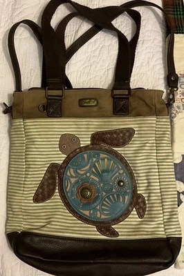 Chala LARGE SEA TURTLE TOTE Crossbody VEGAN LEATHER BAG PURSE - Image 1 of 4