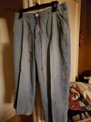 Mountain Lake Jean Company Capri para mujer 14 azul desteñido tiro alto 100 % algodón Foto 1 de 4