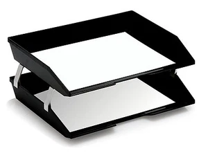 Acrimet Facility 2 Tiers Double Letter Tray (Black Color) - Picture 1 of 5