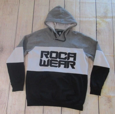Rocawear Negro Blanco Gris Pullover Sudadera con Capucha Logo Spellout Para Hombres XL Foto 1 de 4