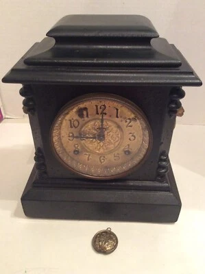 Vintage E. Ingraham Co.  Eight Day Clock Half Hour Strike Cathedral Brass Clock - Image 1 of 4
