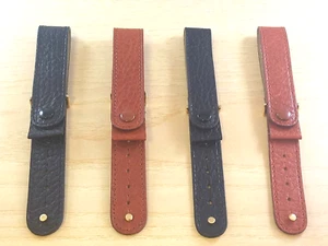 Cinturino vera pelle a bottone colori disponibili marrone e nero ansa 18/20mm - Picture 1 of 4