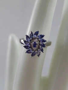 Tanzanite December B-Stone (1ct) Ring 925 Sterling (Weight: 3.64g) Size 6 3/4 - Picture 1 of 10