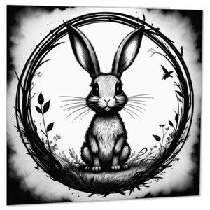Gothic Rabbit Greeting Card Gothic Bunny Birthday Card 145 x 145mm