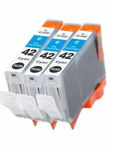 3 Pack Compatible ink Cartridges for Canon CLI-42 Inkjet PIXMA PRO-100 (3 Cyan) - Picture 1 of 1