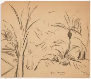 Boris Deutsch (1892-1978) "Landscape study", drawing, 1925 - Picture 1 of 12