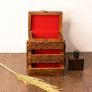 Large Jewelry Box Organizer Storage Case For Necklaces Rings Earrings Women Gift - Picture 1 of 4