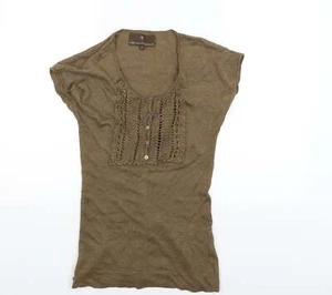 Fenn Wright Manson Womens Brown Linen Blend Jumper Size 8 - Picture 1 of 12